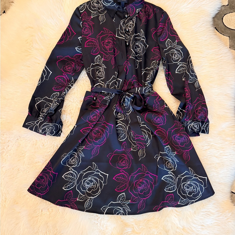 Armani Jeans Black Dress with Pink and White Floral
